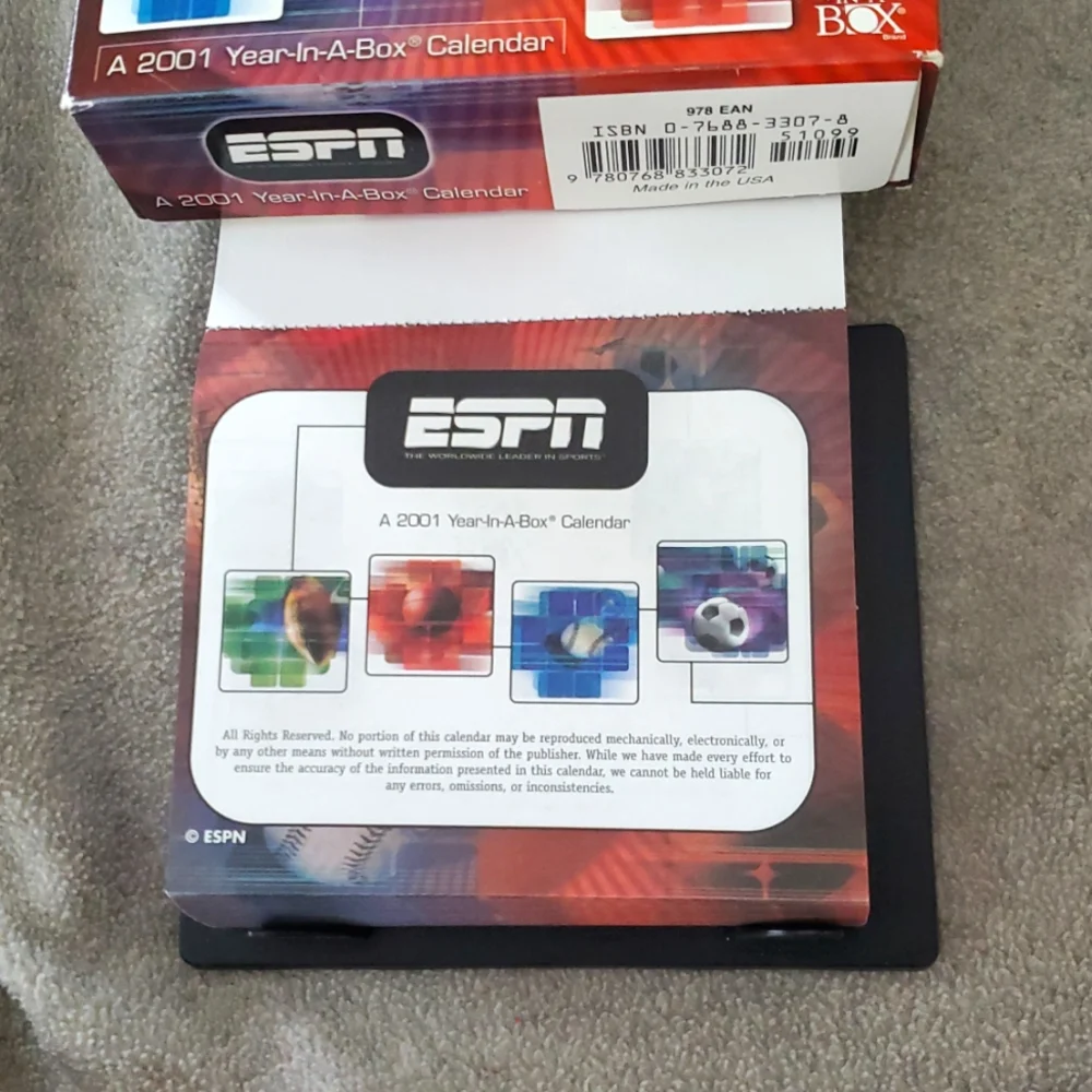 NWT, ESPN 2001 Desk Calendar, Trivia